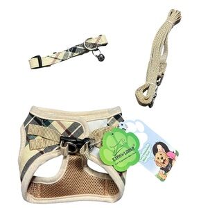 EXPAWLORER designer inspired print small dog harness leash & collar XS NWT